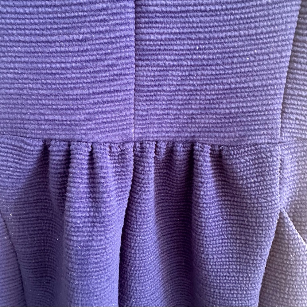 Maeve Scalloped, ribbed blue cotton dress. XS - Picture 5 of 6